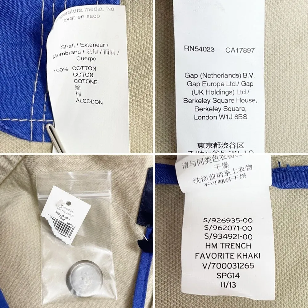 NWT GAP Hooded Belted Cotton Twill Classic Trench Coat in Favorite Khaki Size XS - Image 11