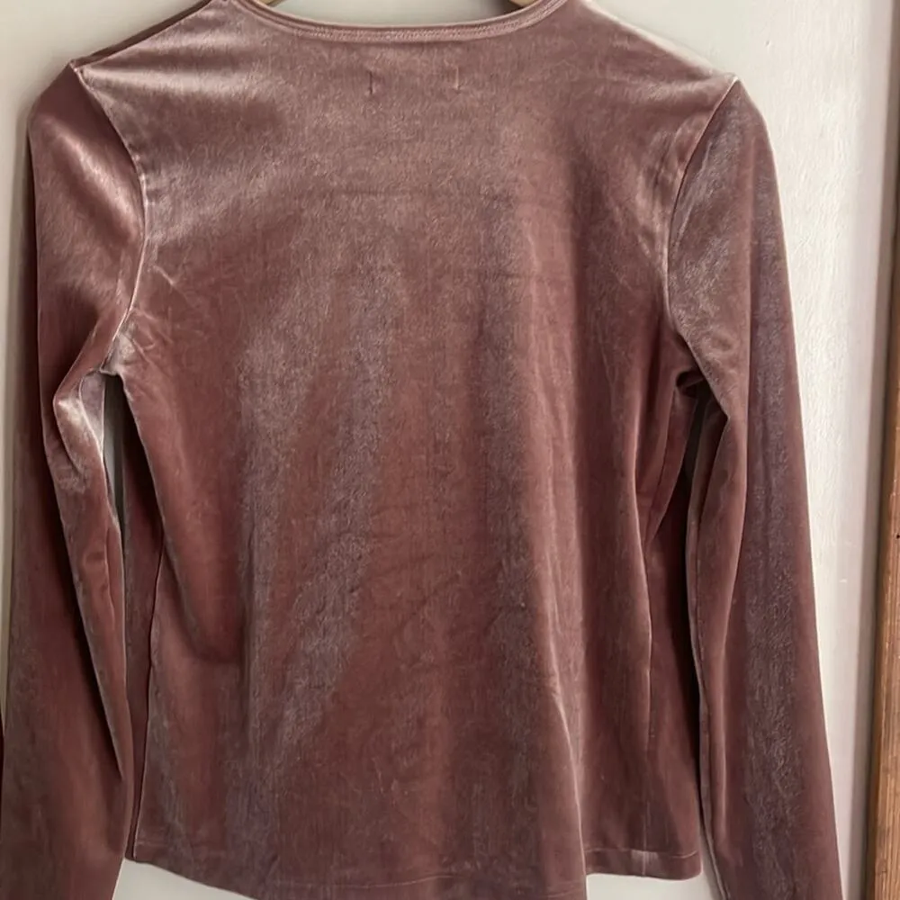 Madewell Velvet Ballet Wrap Top Warm Ash - Image 8