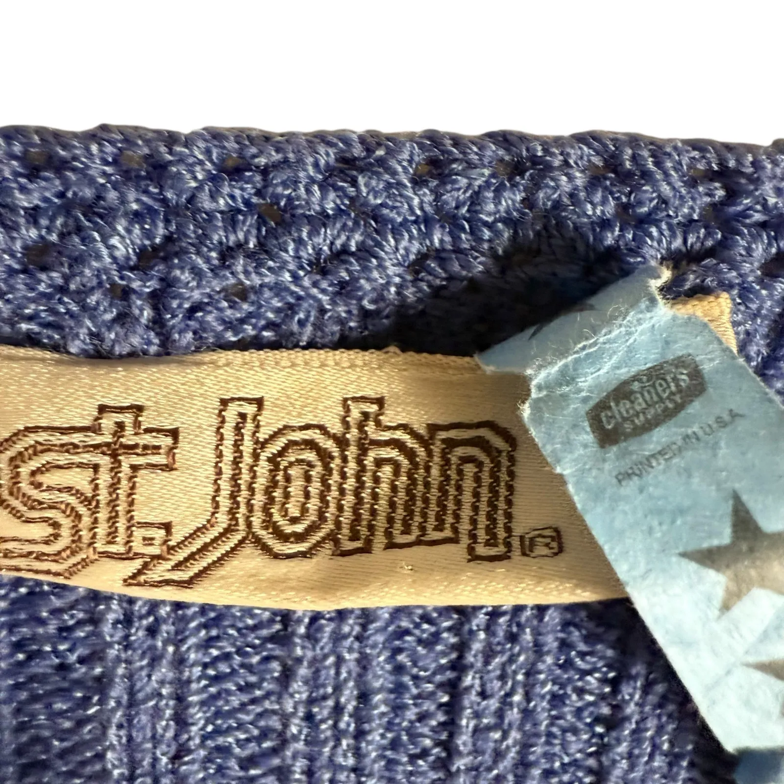 St. John Saks Fifth Avenue Vintage Blue Long Sleeve Henley Sweater Dress Small - Image 2