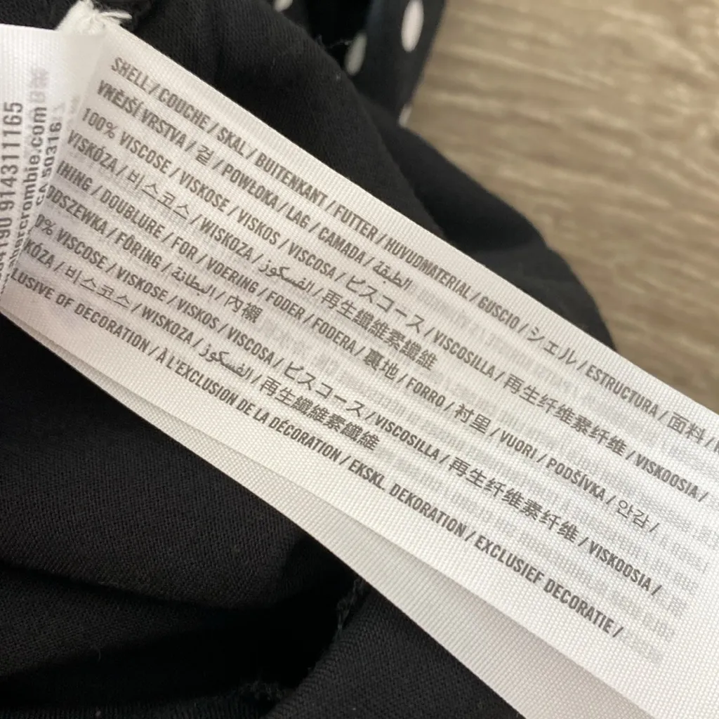 Abercrombie & Fitch long sleeve polka dot romper black white XS NEW NWT - Image 7