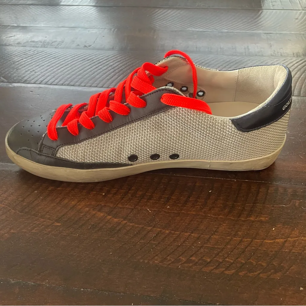 Golden Goose Superstar Sneakers Mesh and Leather size 42/US‎ 12 Orange Black - Image 7