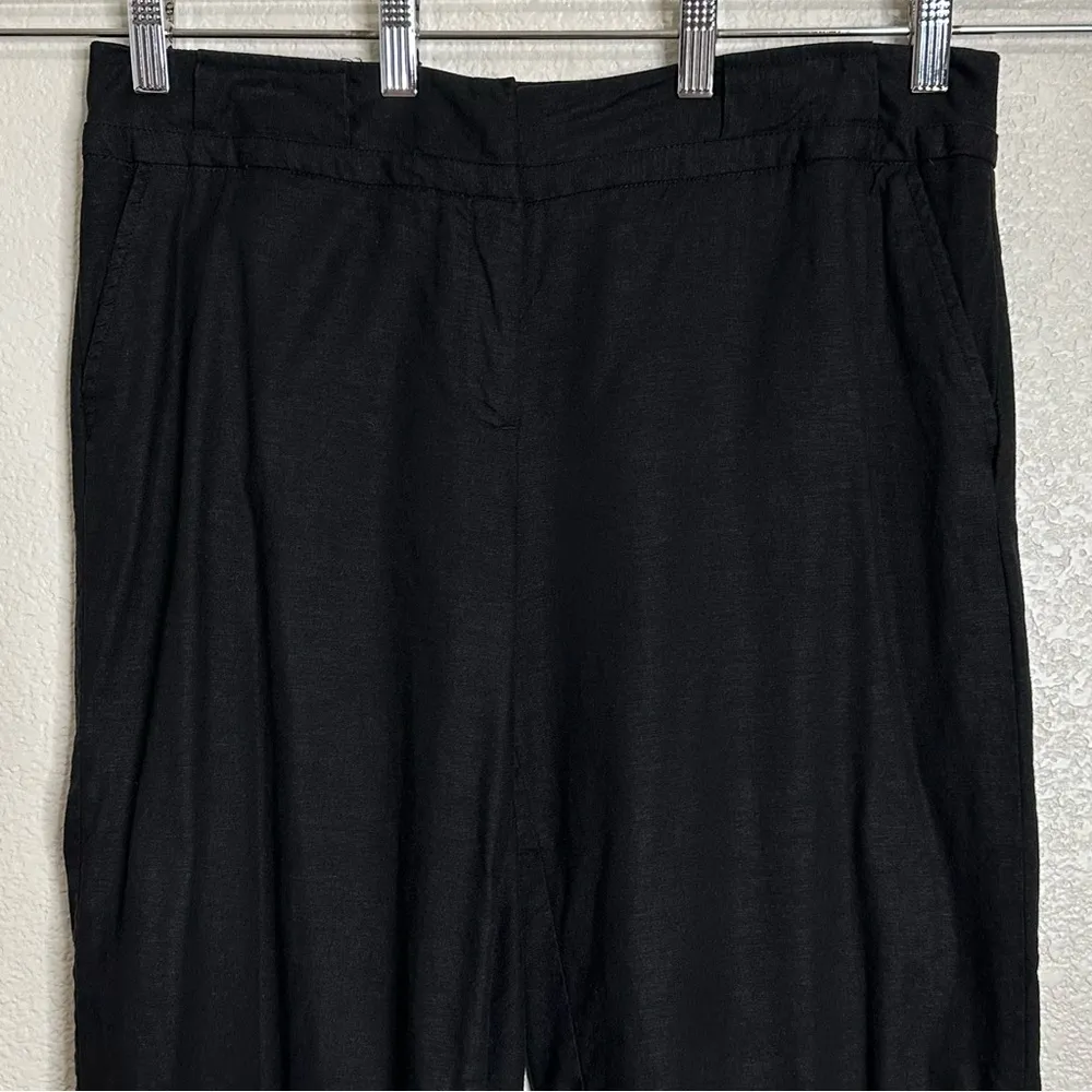 Requirements Linen Blend Black Cropped Pants, Size 10 - Image 2