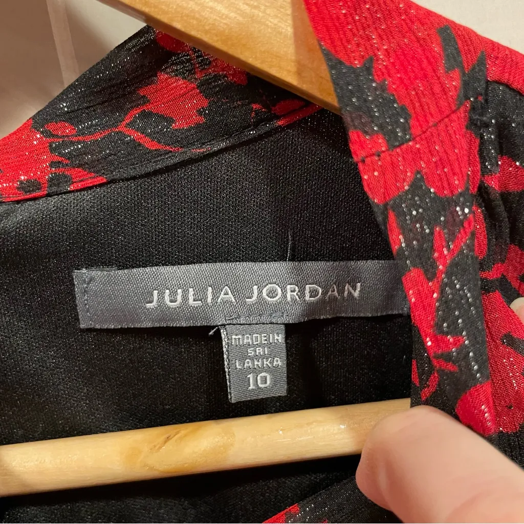 Beautiful Julia Jordan fairy whimsigoth mock neck maxi floral shimmer dress - Image 6