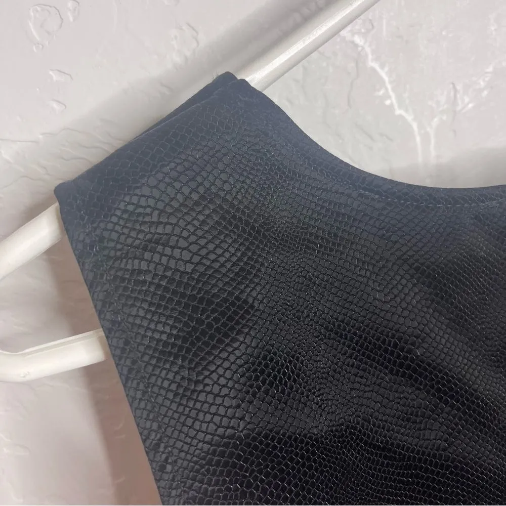 Kirious Vegan Leather Crop Top Sleeveless Black Snake Gold Back Zip Size XL NWT - Image 9