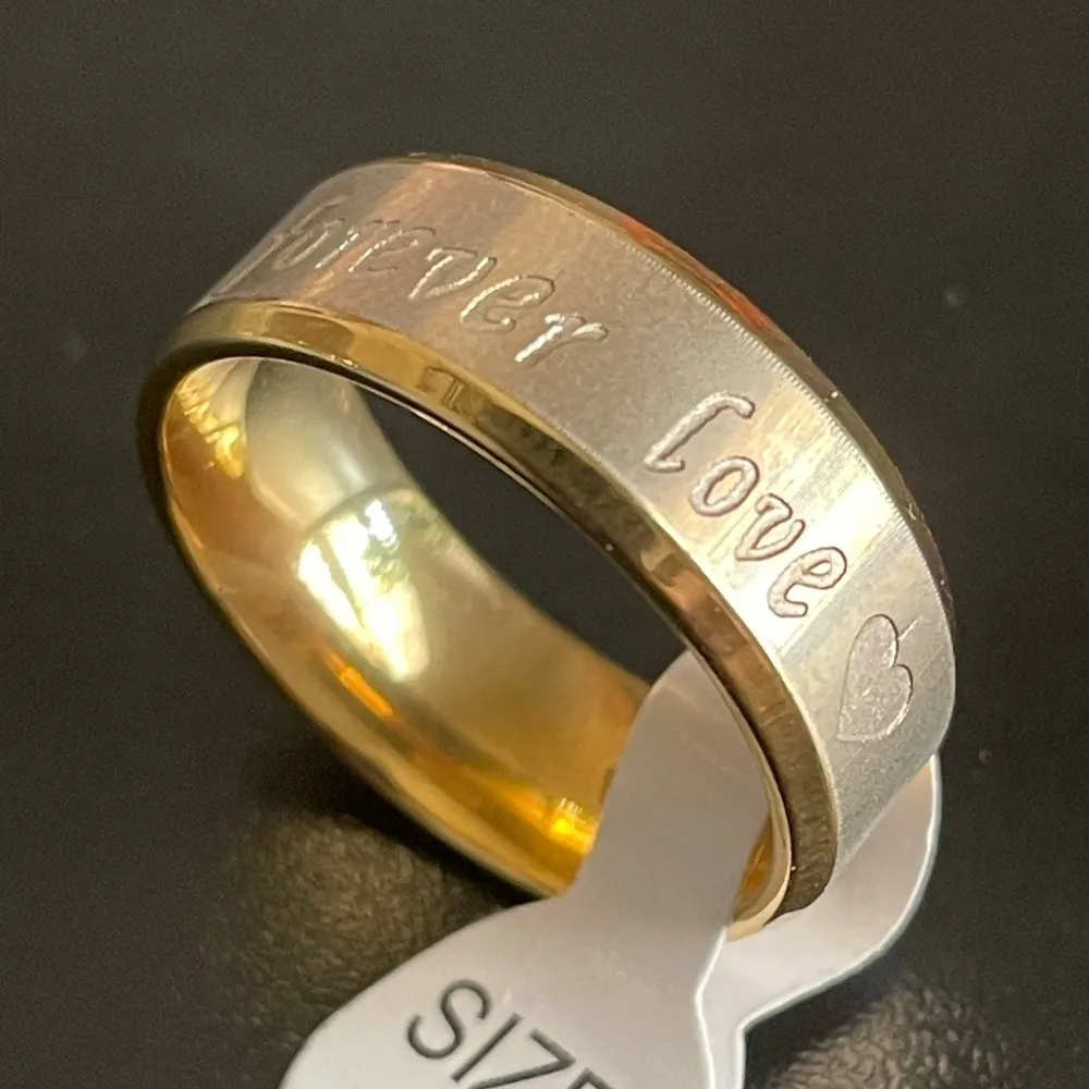 8mm gold forever love ring size 9 - Image 2