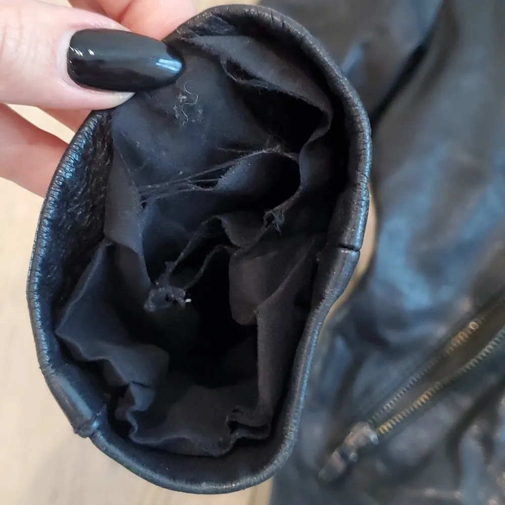 🌼Vintage! Armani Exchange 90's Biker Real Leather Jacket - Image 6