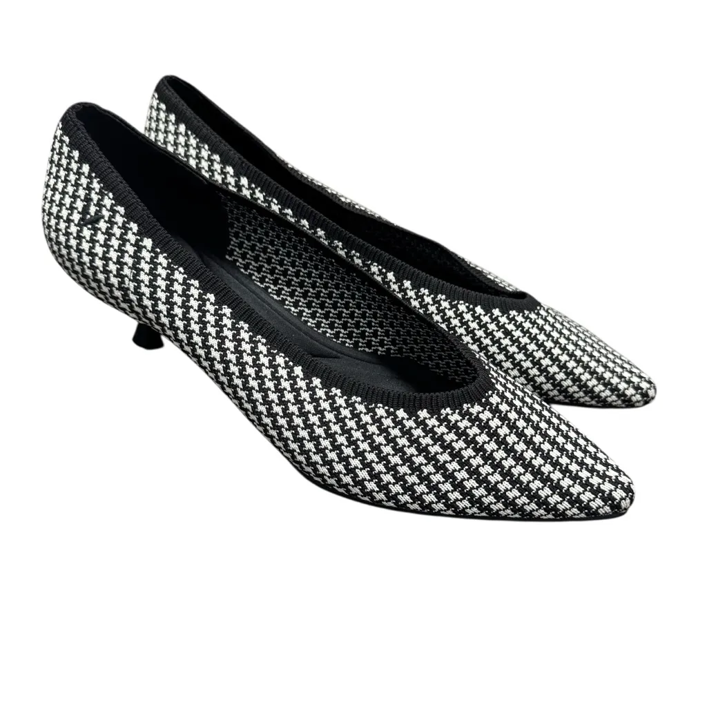 Vivaia Pointed Toe Kitten Heels Womens Shoes Houndstooth Black White EU 38.5 Size 7.5 - Image 4