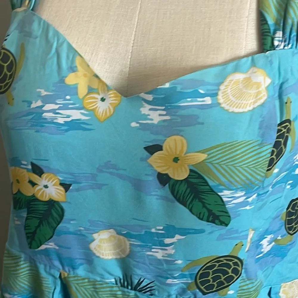 ModCloth dress Jill Tropical powder blue floral
Turtles Swing plus dress Sz 20 - Image 6