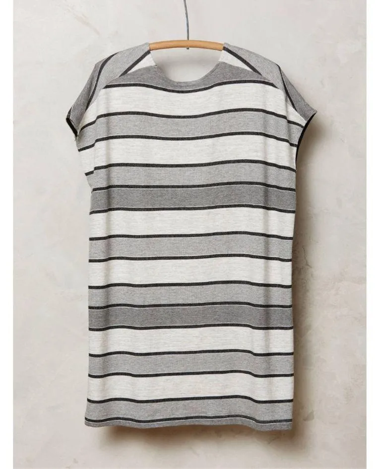 Anthropologie Lilka Gray Striped V-Neck Tunic Top - Image 2
