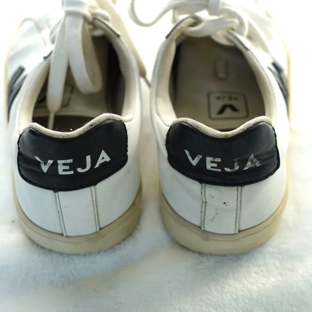 Veja Esplar White Leather Sneakers with Black Logo EU 36 US 5 Made in Brazil - Image 6