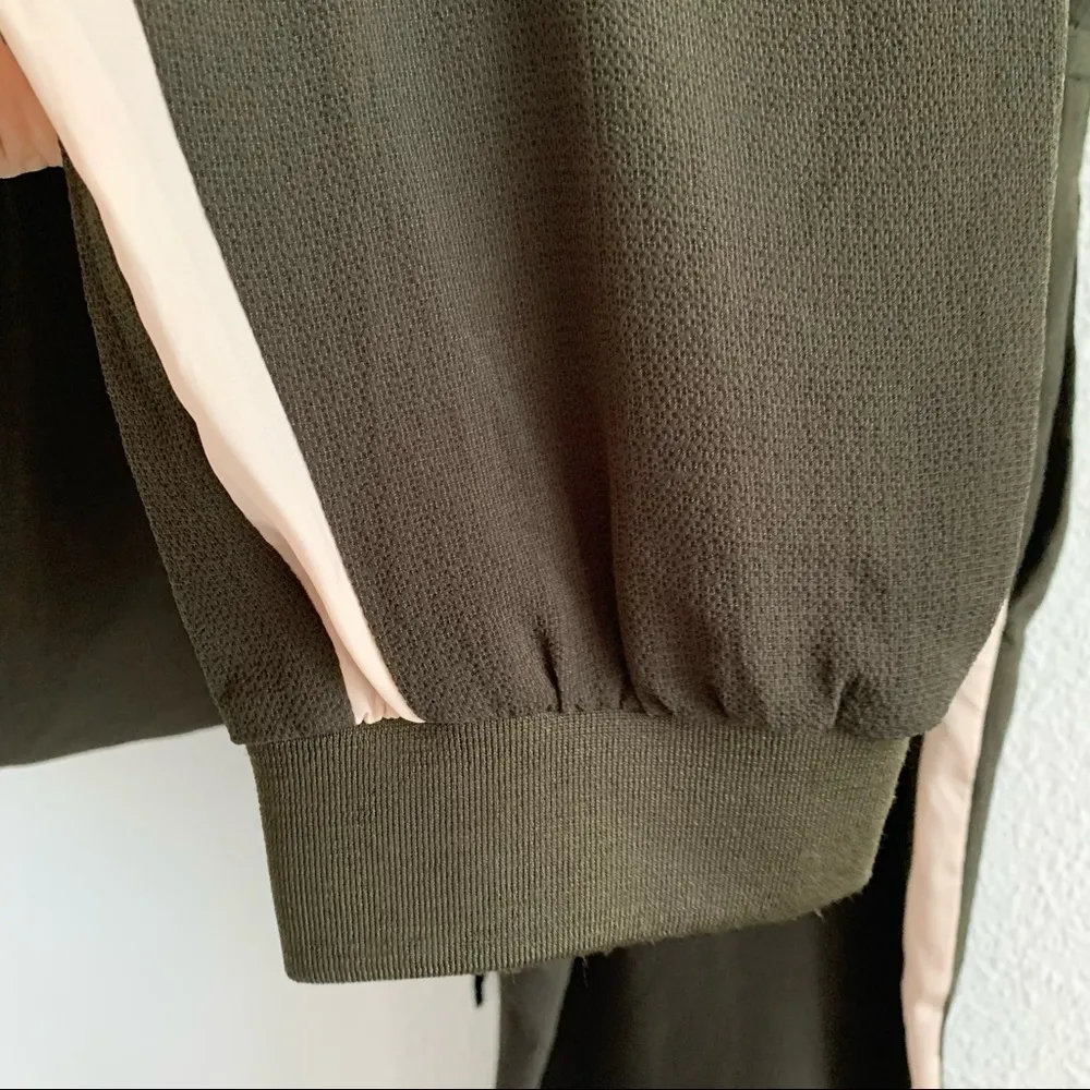 Zara Army Green Pink Stripe Pull On Jogger Style L - Image 5