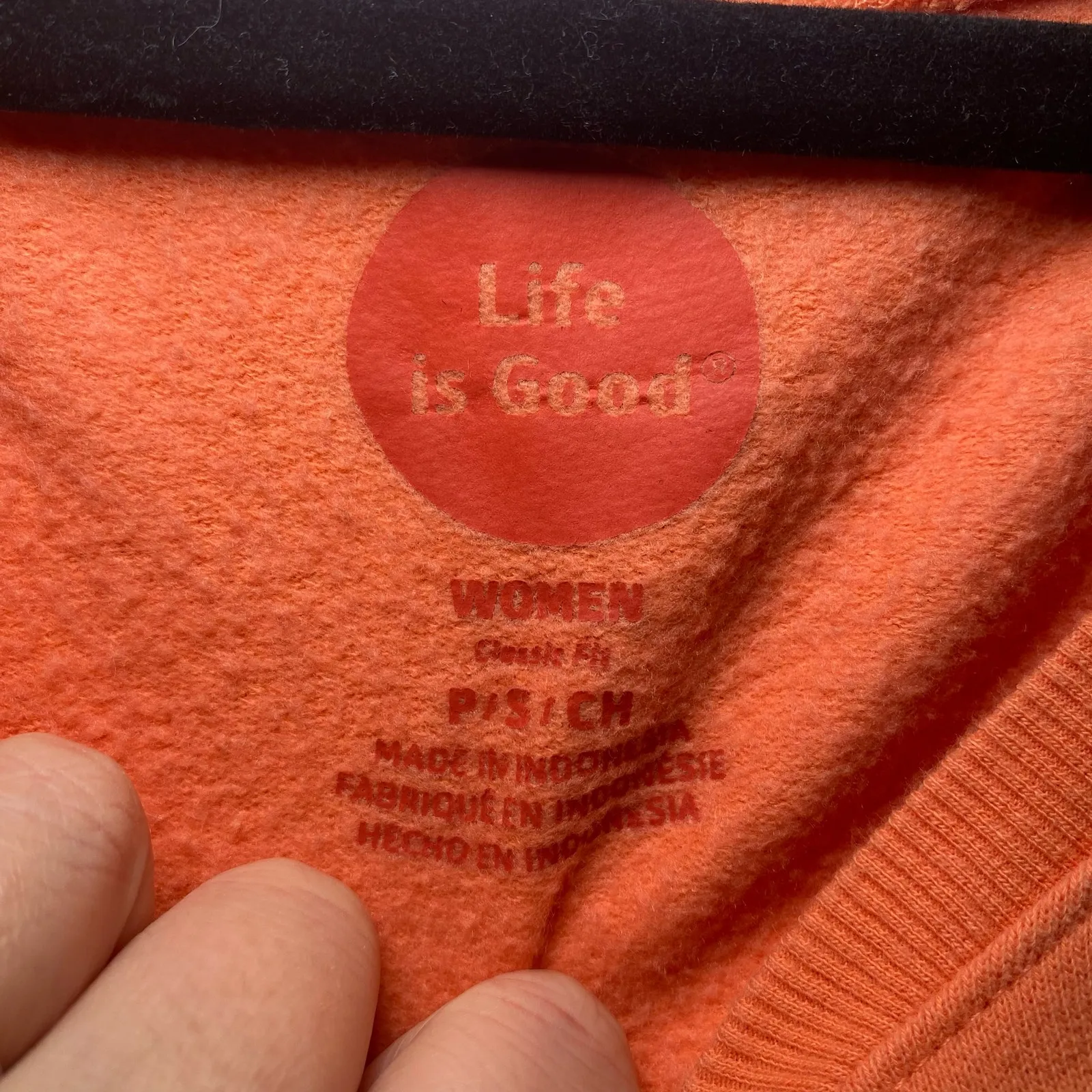 Life Is Good Orange "Hello Sunshine" V-Neck Lightweight Sweatshirt Women's Small - Image 3