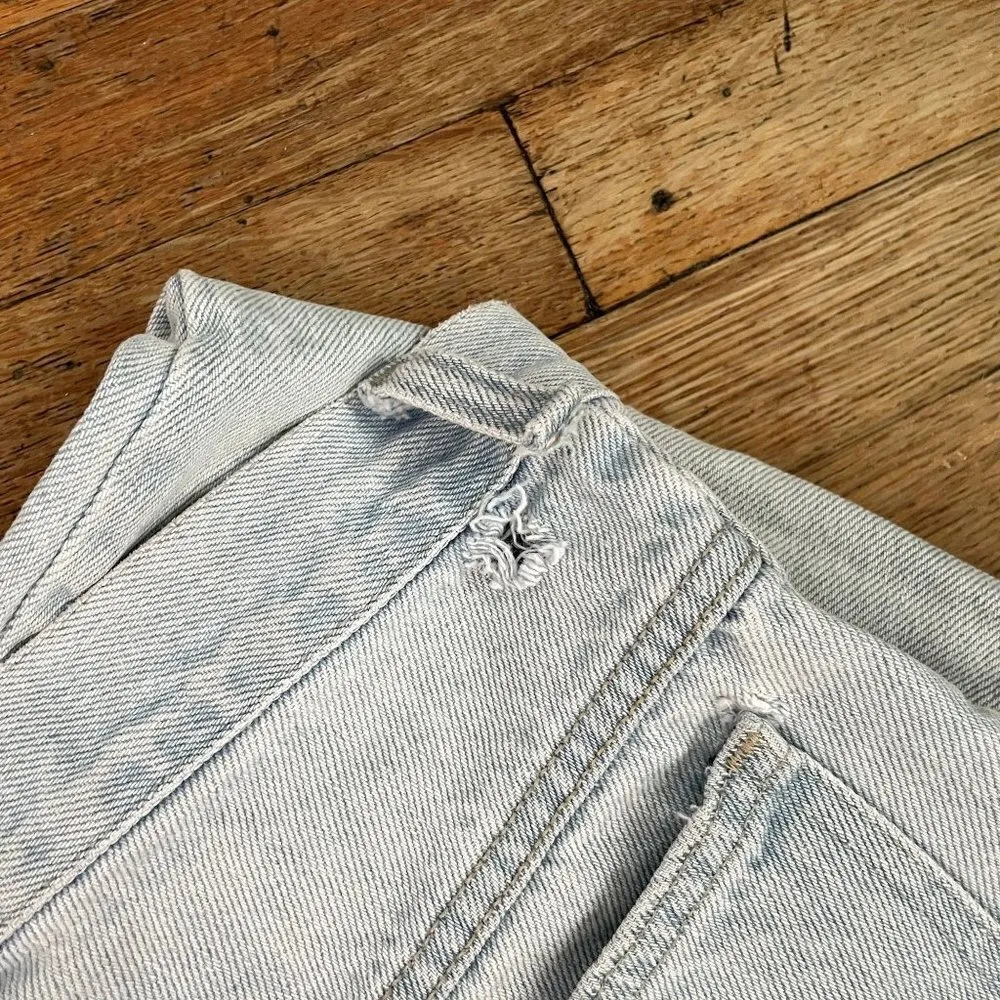 Mixed Blues light wash blue denim jeans cotton four buttons straight leg hi rise Size undefined - Image 5