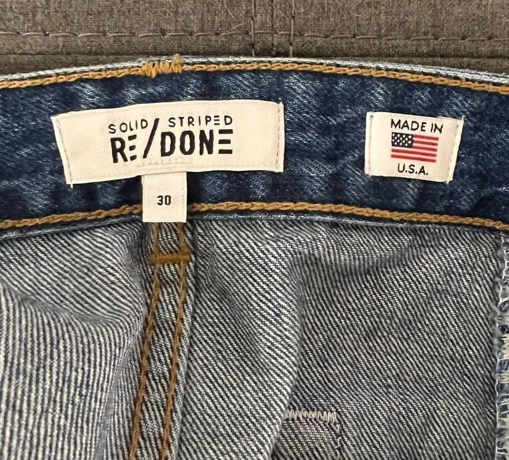 Re/done x Solid and Striped Women's NWT Pintuck Denim Shorts 70s size 30 - Image 6