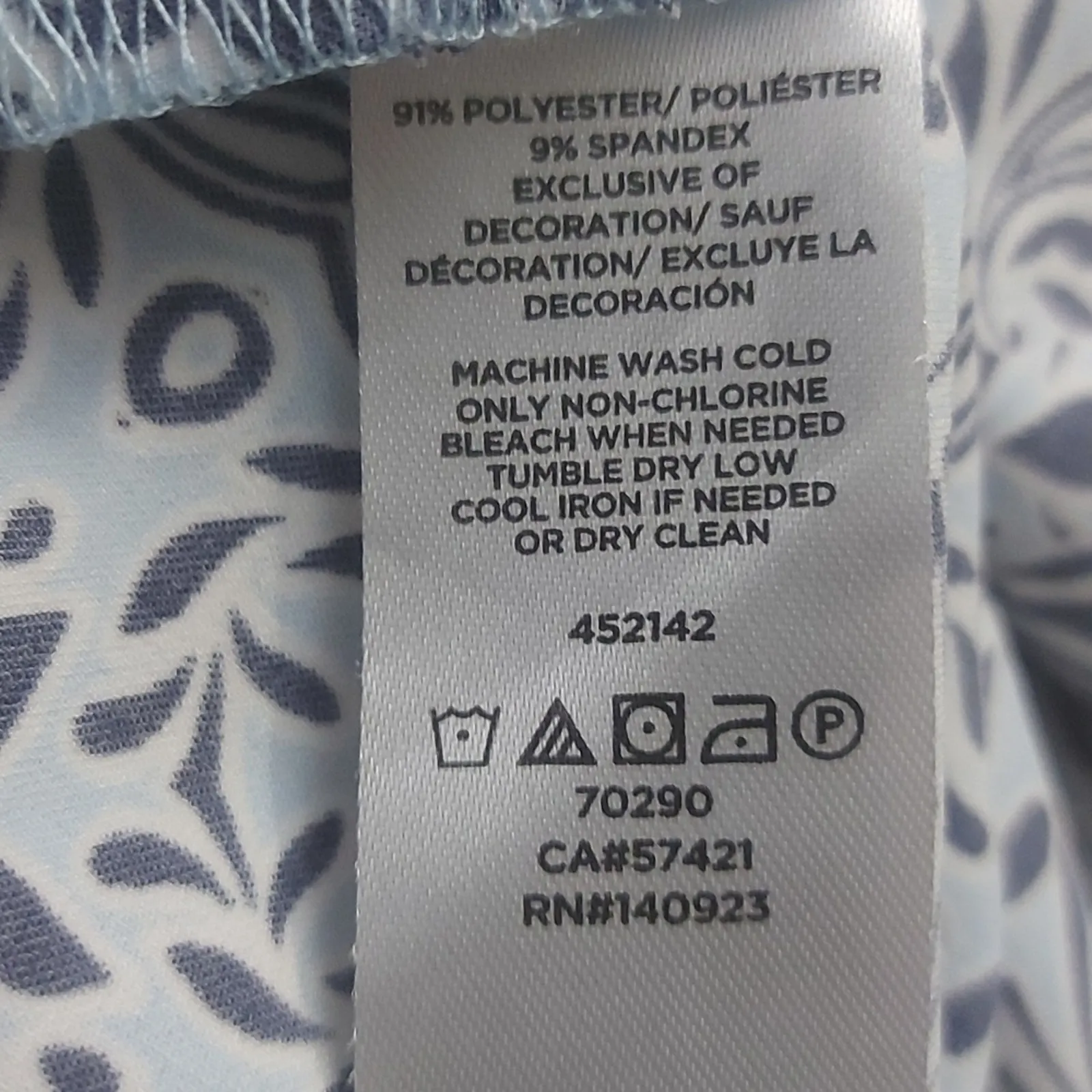 LOFT Ann Taylor Blue/Orange Long Sleeve Crewneck Shift Dress XS Boho Classic - Image 10