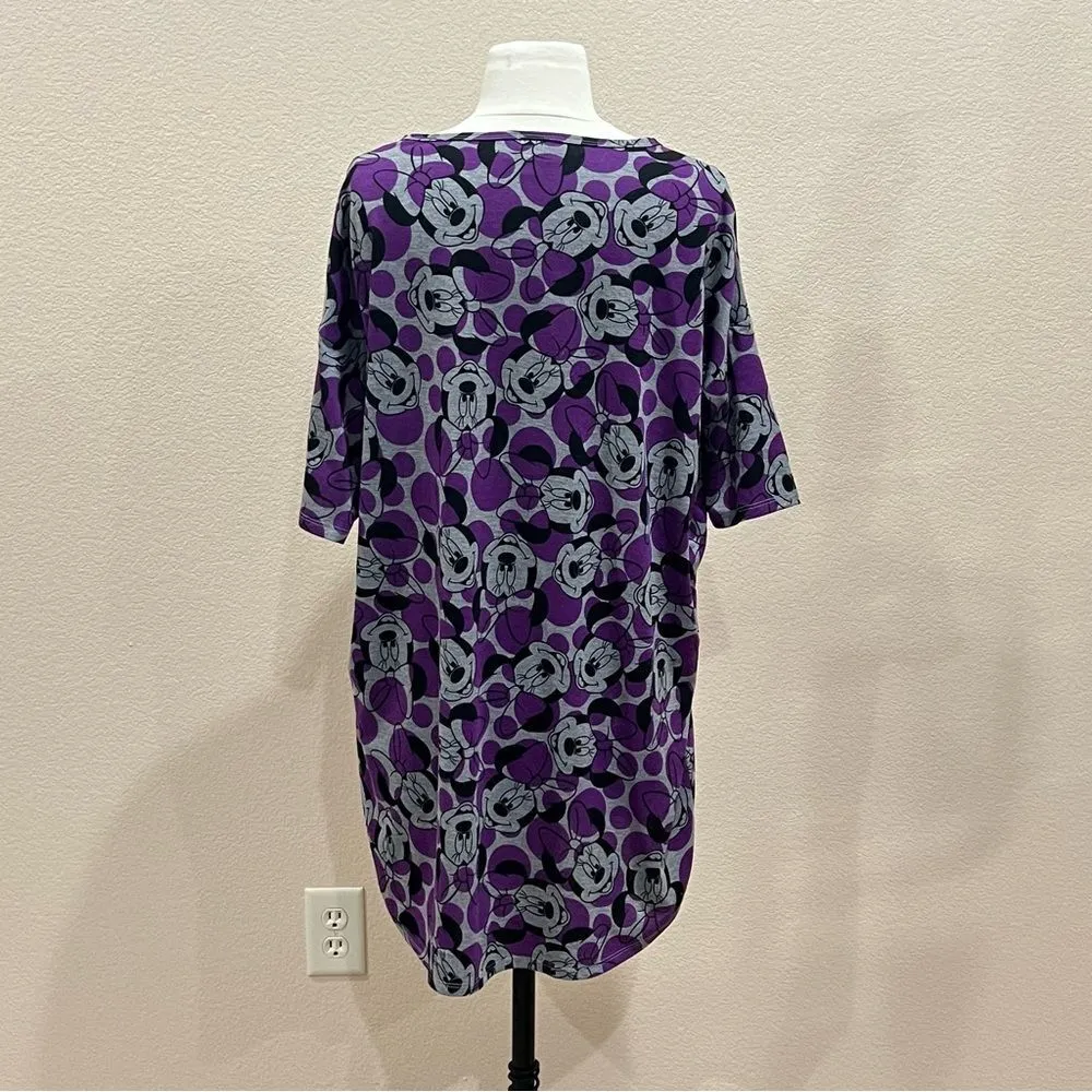 LuLaRoe Irma Minnie Mouse Purple Polka Dot Tunic XS - Image 5