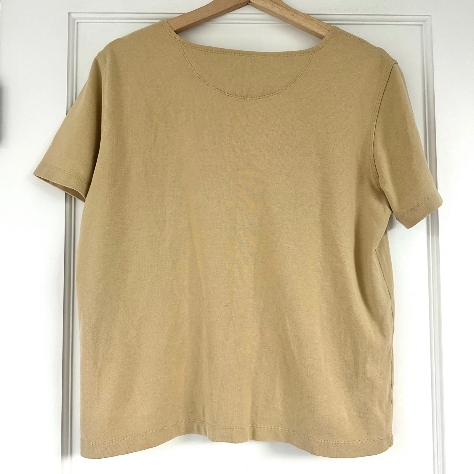 Patagonia Vintage Organic Cotton T-Shirt Womens Beige Crew Neck Short Sleeve Top - Image 7