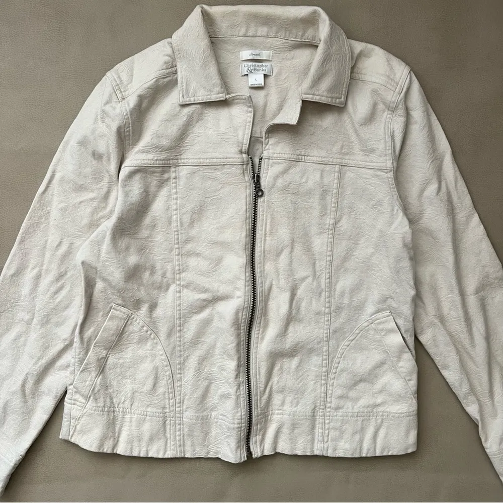 Christopher & Banks  stretch textured lightweight jacket - Image 2