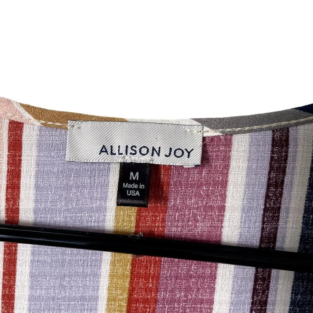 Allison Joy colorful striped vneck short sleeved tshirt summer lightweight top - Image 4