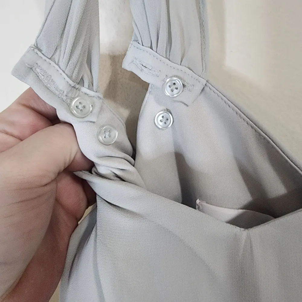 NEW Birdy Grey Devin Chiffon Convertible Dove Gray Women XS Bridemaid Maxi Dress - Image 7