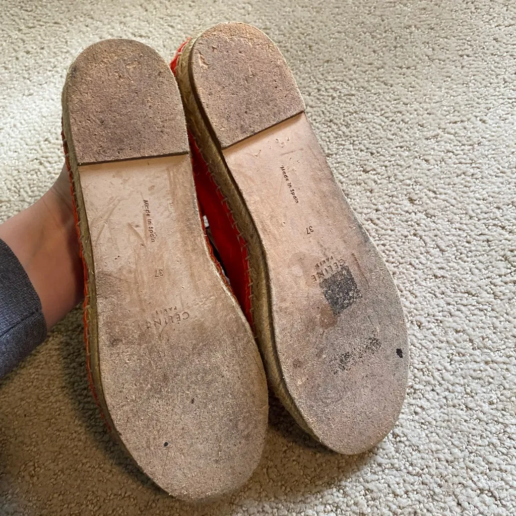 Authentic Celine pony hair espadrilles slip on red - Image 5