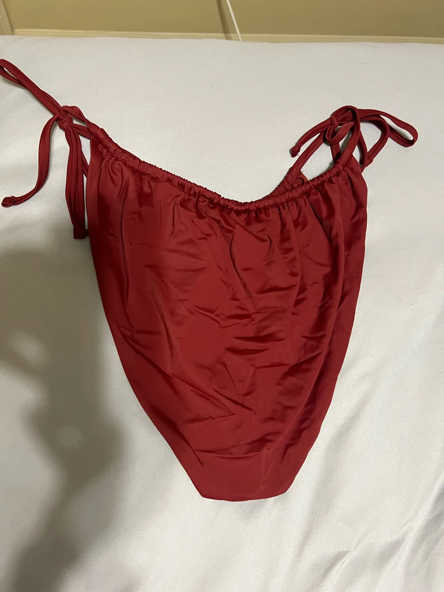 ASOS Red High-Waisted Tie Bikini Bottoms - Image 2