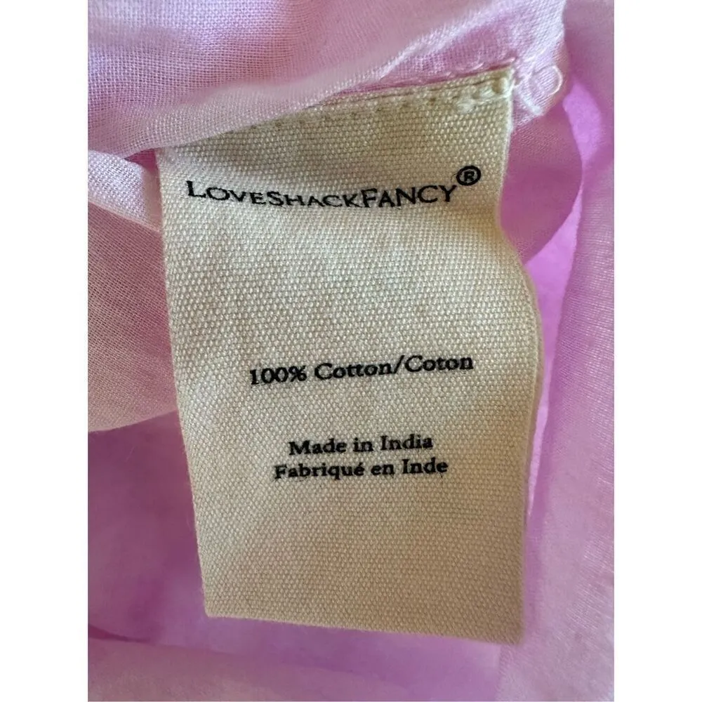 Love Shack Fancy Natasha Ruffle Tiered Mini Dress in Peony Pink Size M - Image 10