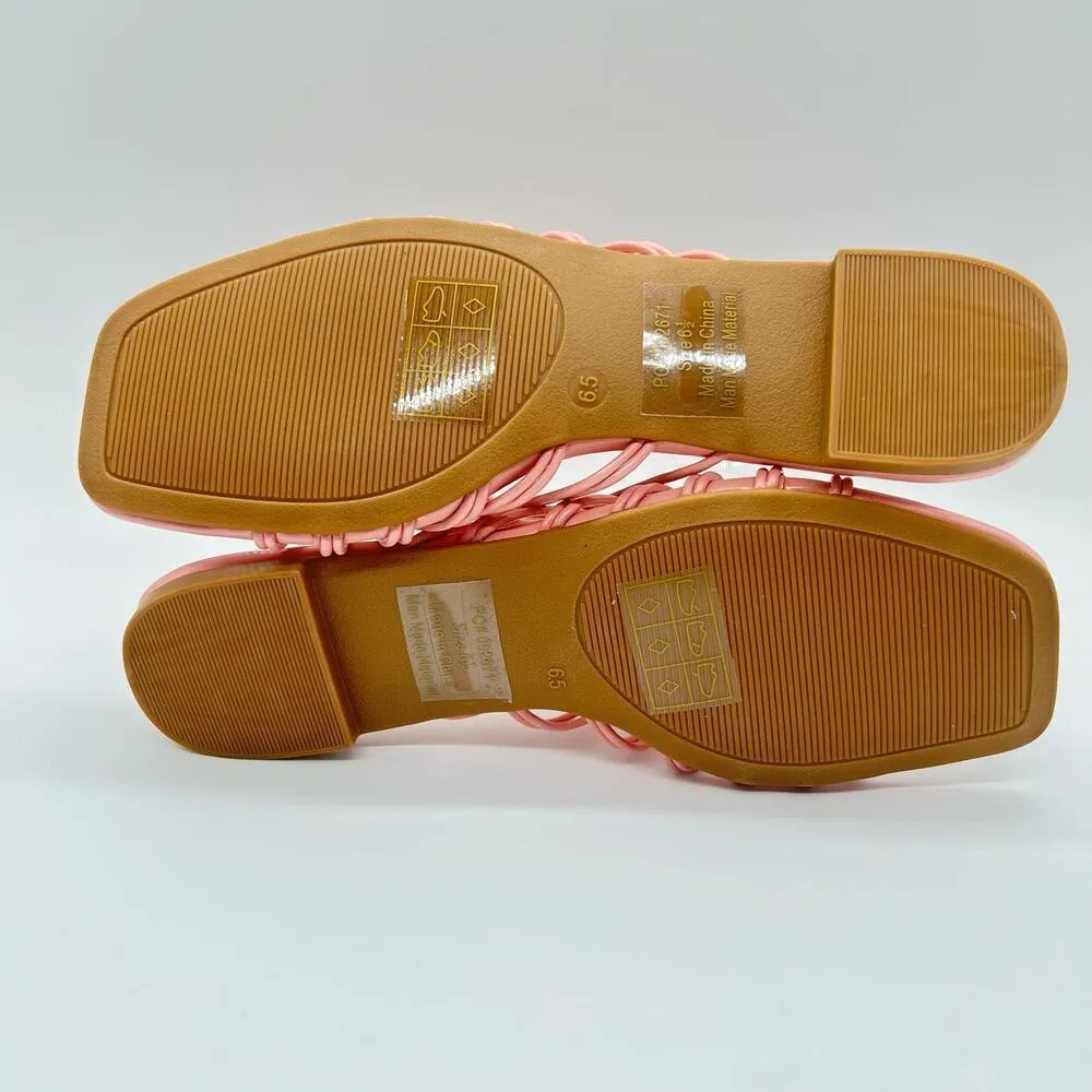 Journee Collection Sandals Womens‎ 6.5 Pink Addora Slides Sandals NEW - Image 7