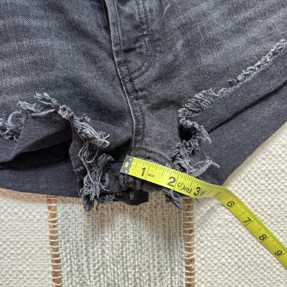 We The Free Black Grommet Waist Mid Rise Button Fly Denim Shorts Women’s Size 27 - Image 6