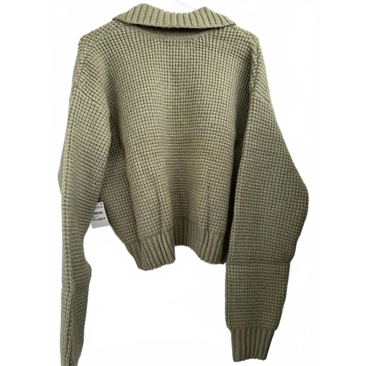 PacSun LA Hearts Gabriela Waffle Knit Collared Sweater Green NWT XL - Image 4