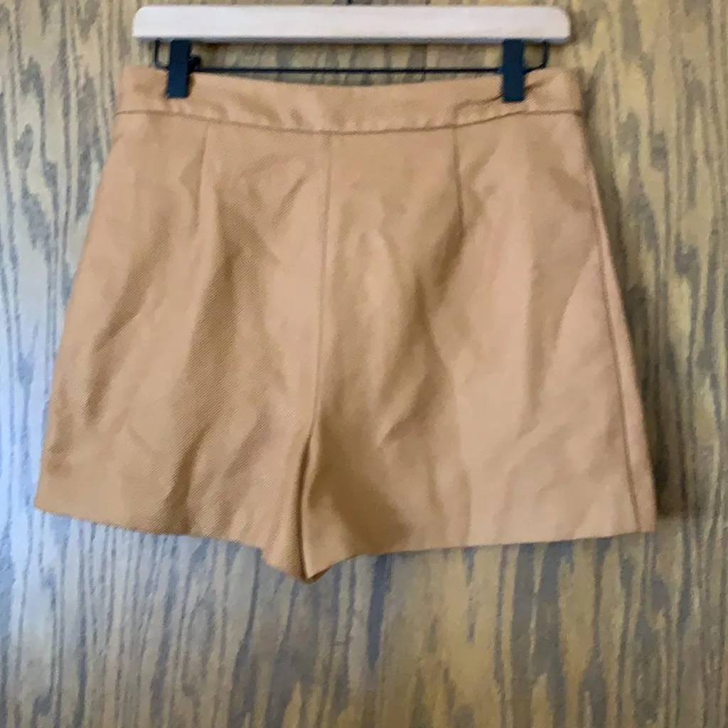 Topshop camel brown high rise shorts‎ - Image 2