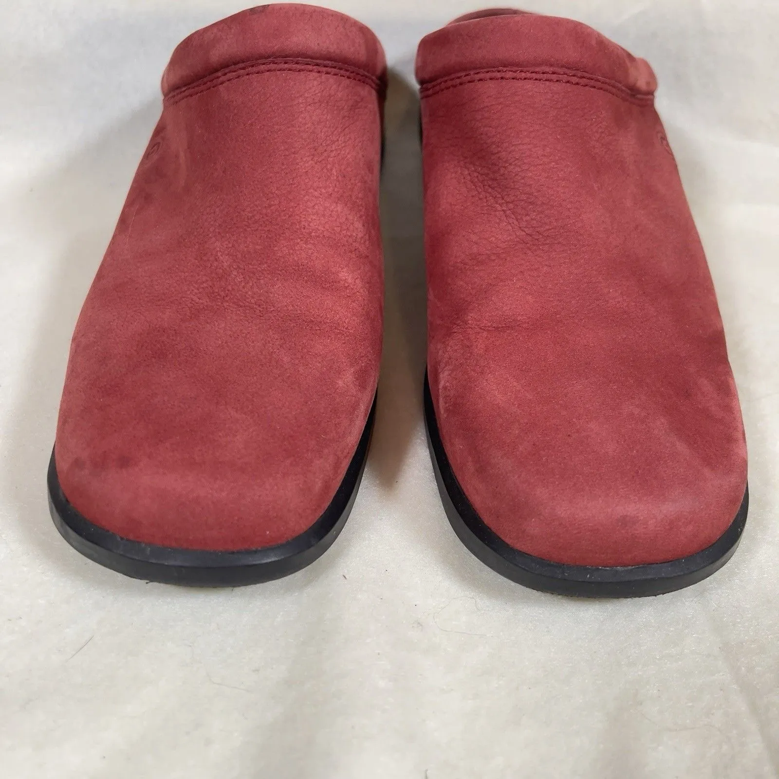 Rockport Shoes Women 6.5 Red Nubuck Leather Slip On Mule Clog Comfort Kinetic - Image 3