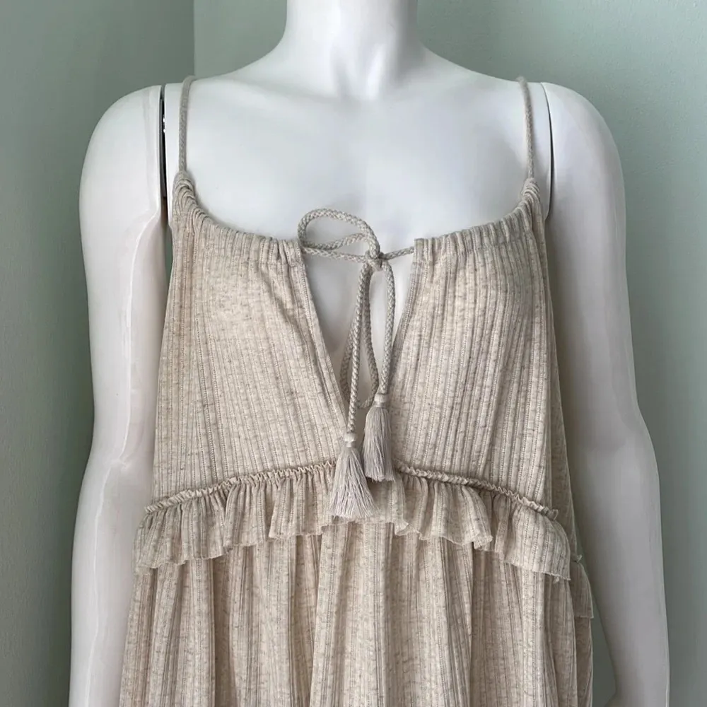 Free People FP BEACH Boho Tassel Rosalind Ruffle Tunic Dress - Image 7