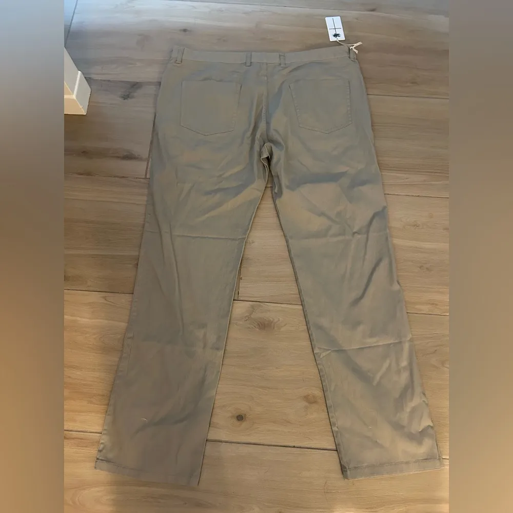 NEW Wide Leg Pants Career Dress Pants High Waisted Trousers Pockets XL Tan - Image 4