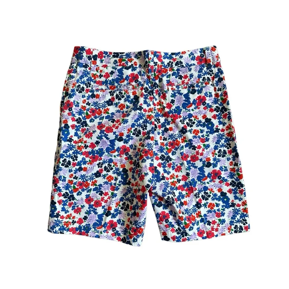 Lands End Floral Retro Hippie Flower Pockets Mama Shorts Mid Rise Size 10 - Image 2