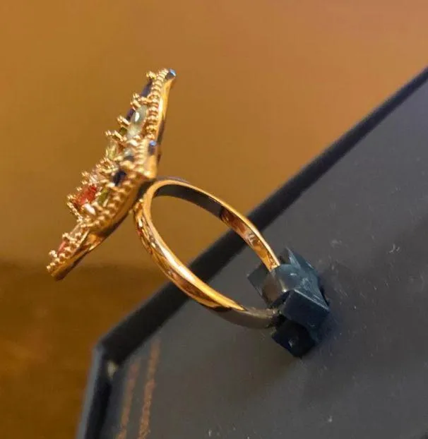 Butterfly 🦋 cubic Sirconia Ring size 7 Gold - Image 2