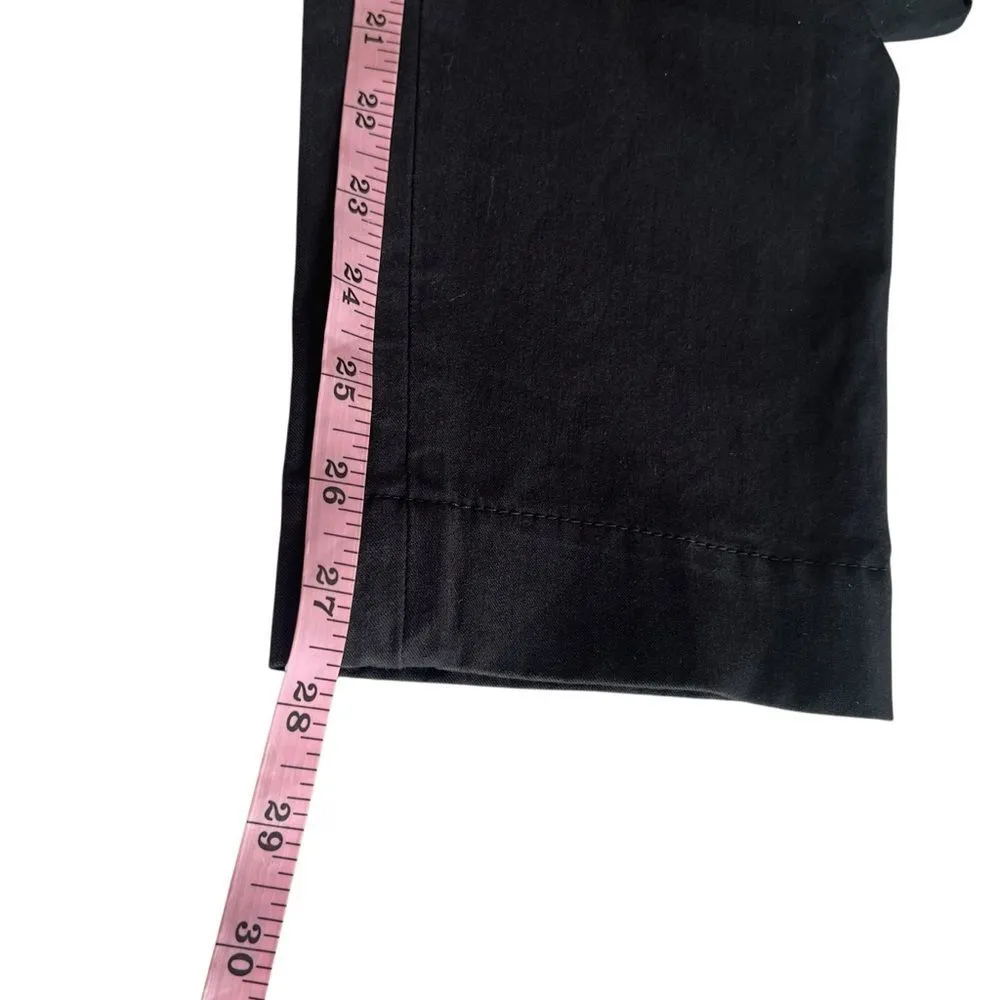 Brunello Cucinelli Black Cotton Stretch Tapered Trouser Pants Mid Rise Size 10 - Image 5