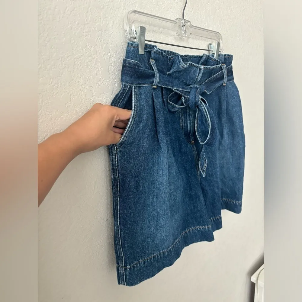 Boden paper bag high waisted shorts size 8 Blue - Image 6