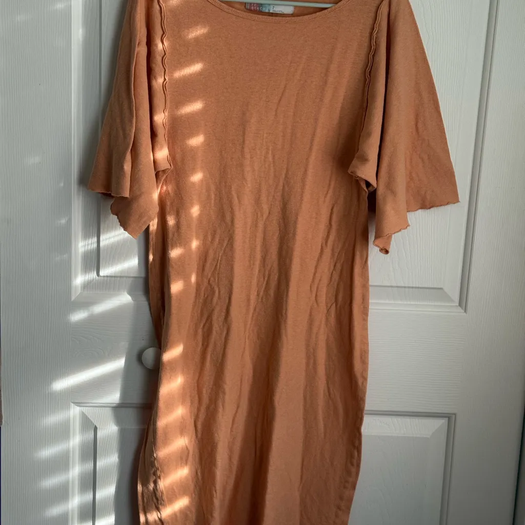 Free People orange tan Midi Dress - Image 2