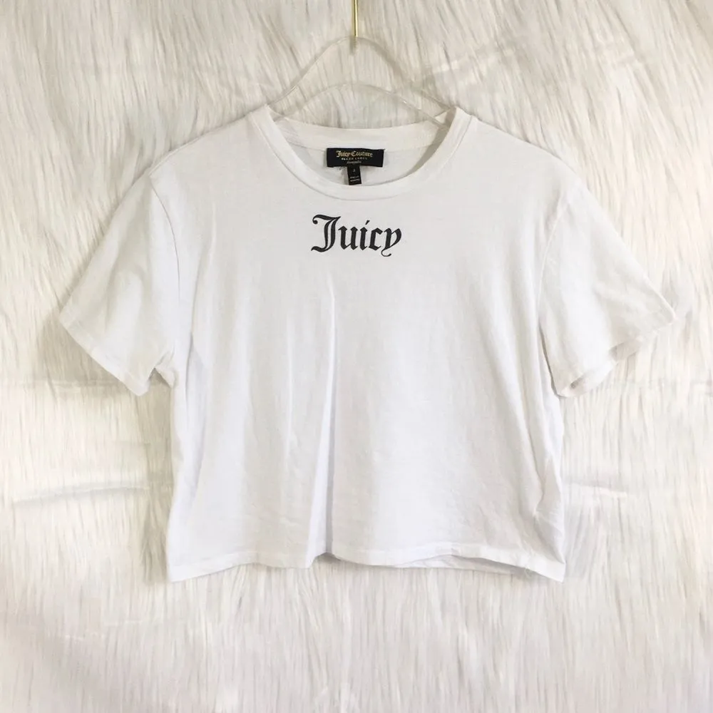🔃Juicy Couture Black Label Logo White Crop Top - Image 2