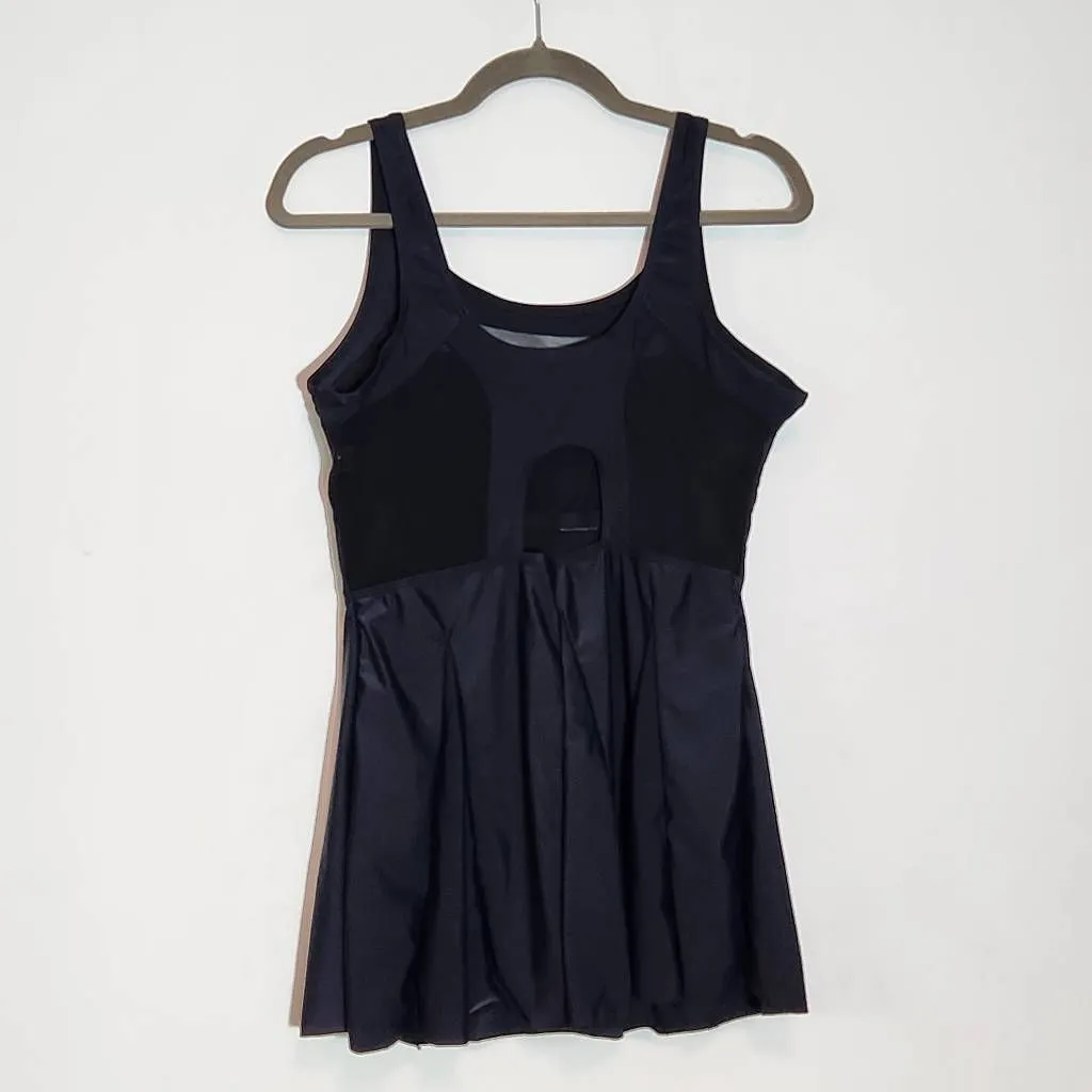 Zando Black Swim Dress NWOT Size XL Black Swimsuit Dress with Mesh Accents - Image 3