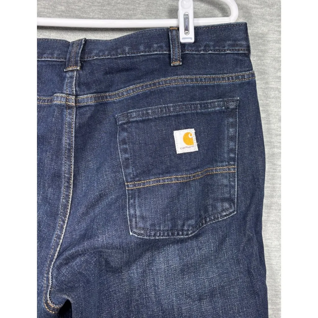 Carhartt Womens Rugged Flex Loose Fit Straight Leg‎ Jeans 14 Regular Dark Wash - Image 3