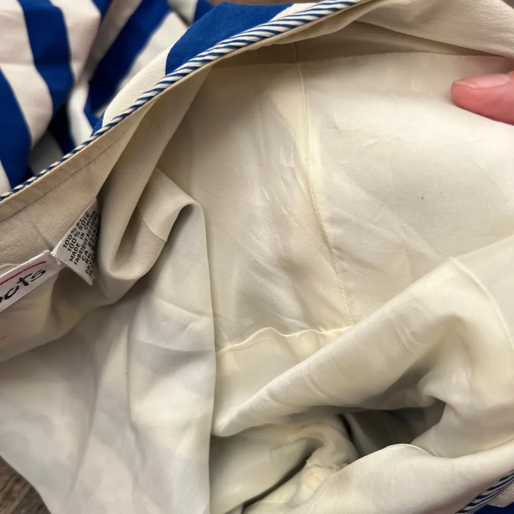 Talbots silk Blue and White Striped Cardigan - Image 11