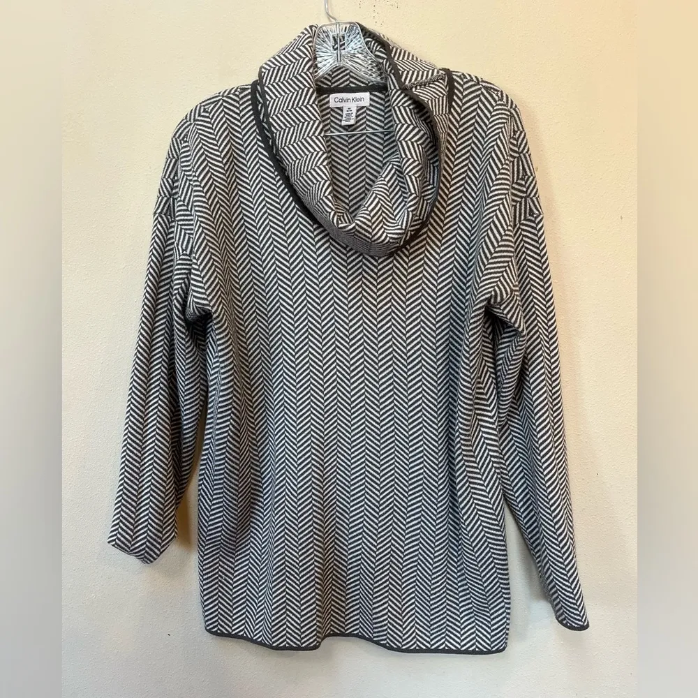 Calvin Klein Houndstooth Cowl Neck Sweater M - Image 8