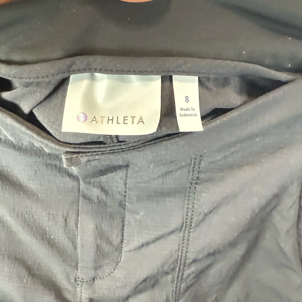 Athleta Women's Black Dipper Pants Mid Rise Y2K Nylon Utility Hiking Size 8‎ - Image 4