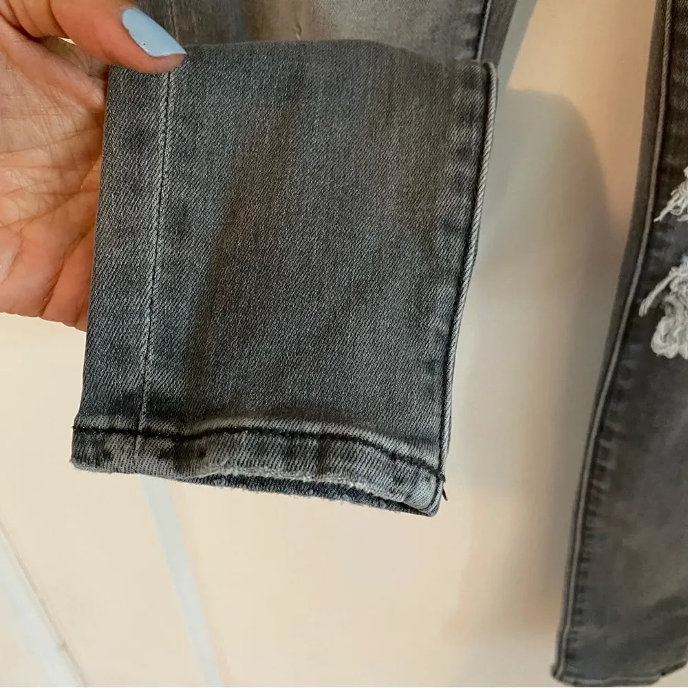 Next Level Stretch High Rise Jegging/Jean Size 0 Grey Distressed - Image 5