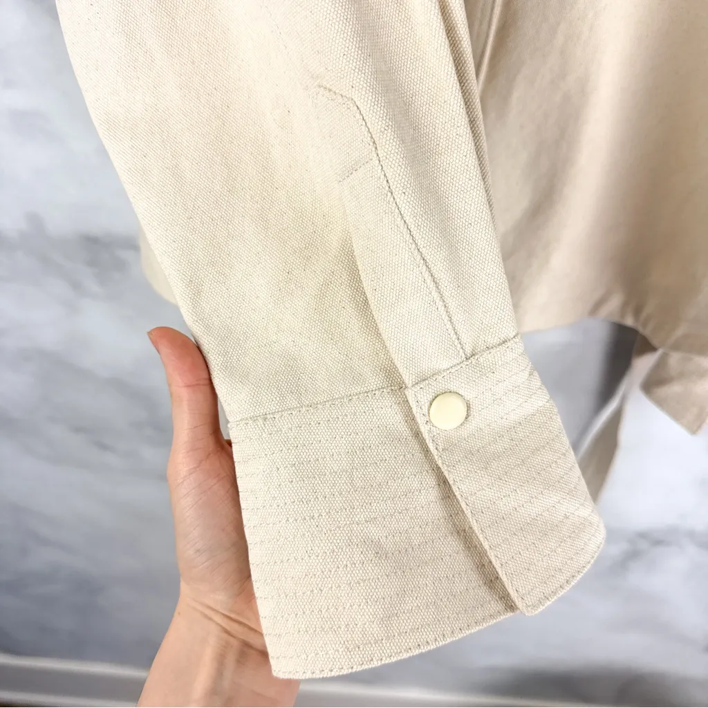 NWT L'Academie Lucie Shacket Collared Belted Button Down Shirt Jacket Canvas XL - Image 9