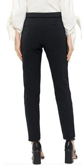 NEW NWT TANYA TAYLOR Swiss Dot Crepe Cropped Pants Black Polka Dot Tapered Crop - Image 2