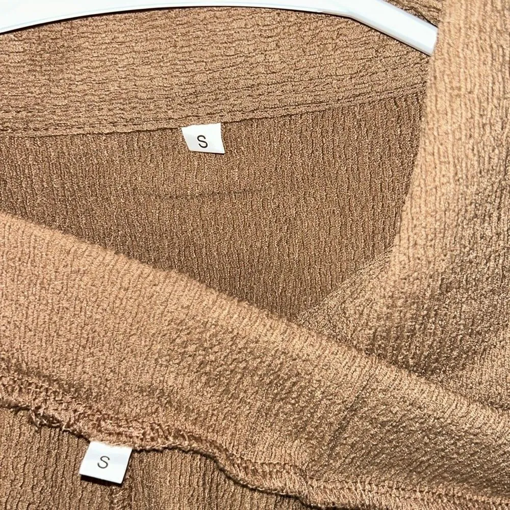 Women’s Beige Stretchy Pants Set(Size Small) Tan - Image 7