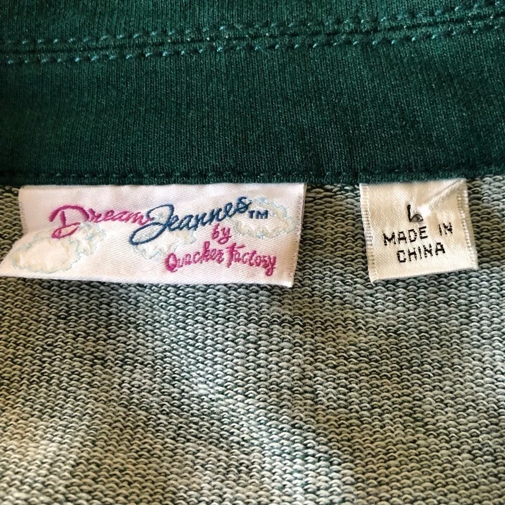 Dream Jeanne’s By Quacker Factory Studded Stretch Jean Jacket Sz L Dk Green - Image 9